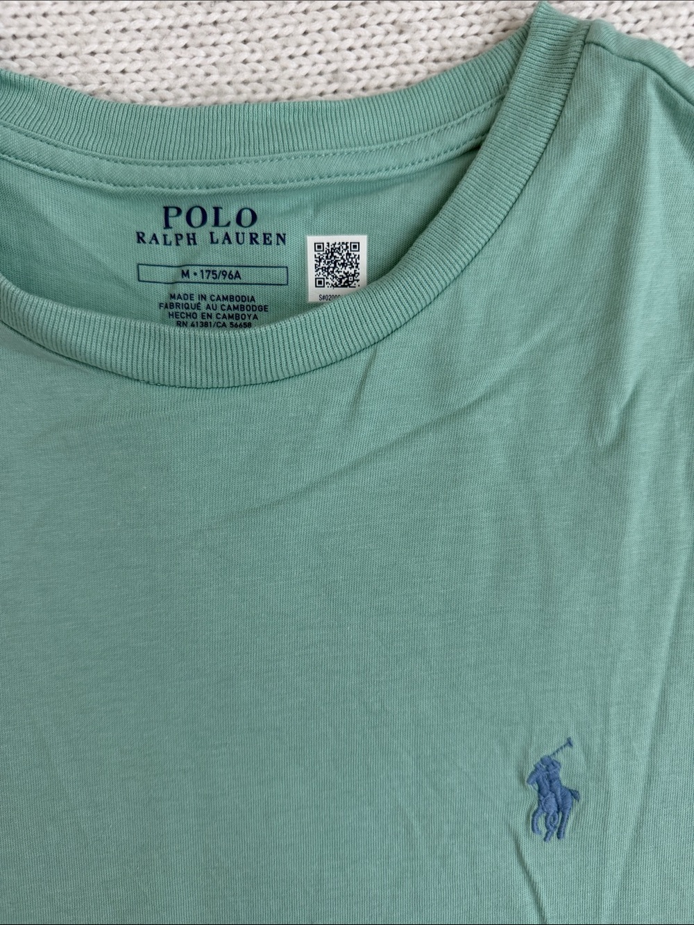 Ralph Lauren 100% Cotton Short Sleeve Tee Blue/Green Size Medium - Picture 2 of 6